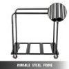 Folding Table Cart Black Table Rack for 60" Round Tables Heavy Duty Table Trolley Black Desk Trolley Steel Frame Rolling Casters Party Event Hotel Furniture 10 Table Capacity