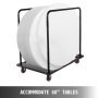Folding Table Cart Black Table Rack for 60" Round Tables Heavy Duty Table Trolley Black Desk Trolley Steel Frame Rolling Casters Party Event Hotel Furniture 10 Table Capacity