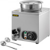 110V Commercial Food Warmer 4.2 Qt Capacity, 300W Electric Soup Warmer Adjustable Temp.86-185?, Stainless Steel Countertop Soup Pot with Tap, Bain Marie Food Warmer for Cheese/Hot Dog/Rice