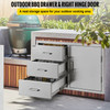 Outdoor Kitchen Door Drawer Combo 38.1''W x 22.6''H x 20.8''D, BBQ Access Door/Triple Drawers Combo with Stainless Steel Handles, Perfect for BBQ Island Patio Grill Station