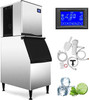 Commercial Ice Maker Machine, ETL Approved 400LBS/24H LCD Panel Commercial Ice Machine with 350LBS Storage for Home Bar Coffee Shop, SECOP Compressor, Air Cooled, Include Scoops & Water Filter