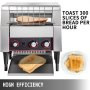 300 Slices/Hour Commercial Conveyor Toaster,2200W Stainless Steel Heavy Duty Industrial Toasters w/ Double Heating Tubes,Countertop Electric Restaurant Equipment for Bun Bagel Bread Baked Food