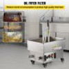 Mobile Fryer Filter, 44 LBS/22 L/5.8 Gal Capacity, 300W Oil Filtration System with 5 L/min Flow Rate, Mobile Frying Oil Filtering System with 10 L/min Pump & Oil Hose, 110V/60Hz