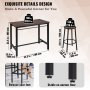 Bar Table and Chairs Set 43" Pub Table Set with 4 Bar Stools Kitchen Dining Table and Chairs Set for 4 Iron Frame Counter Height Dining Sets for Home, Kitchen, Living Room
