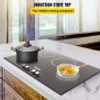 Built-in Induction Cooktop, 30 inch 4 Burners, 220V Ceramic Glass Electric Stove Top with Knob Control, Timer & Child Lock Included, 9 Power Levels with Boost Function for Simmer Steam Fry