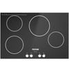 Built-in Induction Cooktop, 30 inch 4 Burners, 220V Ceramic Glass Electric Stove Top with Knob Control, Timer & Child Lock Included, 9 Power Levels with Boost Function for Simmer Steam Fry