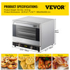 Commercial Convection Oven, 66L/60Qt, Half-Size Conventional Oven Countertop, 1800W 4-Tier Toaster w/ Front Glass Door, Electric Baking Oven w/ Trays