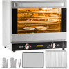 Commercial Convection Oven, 66L/60Qt, Half-Size Conventional Oven Countertop, 1800W 4-Tier Toaster w/ Front Glass Door, Electric Baking Oven w/ Trays