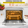 Commercial Convection Oven, 66L/60Qt, Half-Size Conventional Oven Countertop, 1800W 4-Tier Toaster w/ Front Glass Door, Electric Baking Oven w/ Trays