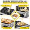 Commercial Takoyaki Maker, 56PCs Japanese Octopus Fish Ball Machine, 2kW Heating Takoyaki Grill Maker, Octopus Meatball Machine w/ 2 Non-Stick