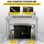 Commercial Grease Interceptor 8 LB, Carbon Steel Grease Trap 4 GPM, Grease Interceptor Trap with Side Water Inlet, Under Sink Grease Trap for Restaurant Canteen Factory Home Kitchen