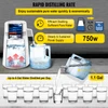 Water Distiller, 1.1 Gal Distilled Water Maker, 4L Pure Water Distiller w/Dual Temperature Display, 750W Countertop Water Distiller, Distilled Water Machine for Home w/Plastic Container White