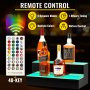 LED Lighted Liquor Bottle Display Shelf, 24-inch LED Bar Shelves for Liquor, 2-Step Lighted Liquor Bottle Shelf for Home/Commercial Bar, Acrylic Lighted Bottle Display with Remote & App Control