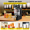 Semi-automatic Cup Sealing Machine, 300-500 Cup/h Tea Cup Sealer Machine, Black Boba Cup Sealer Machine, 90/95mm Cup Diameter Boba Cup Sealing Machine with Control Panel for Bubble Milk Tea