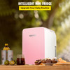Mini Fridge, 10 Liter Portable Cooler Warmer, Skincare Fridge Pink, Compact Refrigerator, Lightweight Beauty Fridge, for Bedroom Office Car Boat Dorm Skincare (110V/12V)
