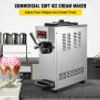 Commercial Ice Cream Maker Single Flavor Commercial Ice Cream Machine 4.7-5.3 Gal/H Soft-Serve Ice Cream Maker, 1800W Countertop Soft Serve Ice Cream Machine, with LCD Panel, Stainless Steel