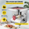 Commercial Meat Grinder 850W 550LB/H Stainless Steel Electric Sausage Maker Detachable Head Easy Clean with Waterproof Switch Perfect for Restaurants Supermarkets Butcher Shops