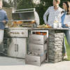Outdoor Kitchen Drawers 16" W x 28.5" H x 20.5" D, Flush Mount Triple Access BBQ Drawers Stainless Steel with Handle, BBQ Island Drawers for Outdoor Kitchens or Patio Grill Station