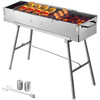 Folded Portable Charcoal BBQ Grill 32" X 8" Stainless Steel Kebab Perfect for Outdoor Barbecue Camping