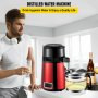 Stainless Steel Water Distiller 745W Water Distillation Kit 1.0 Gallon/4.2 L Water Distiller Home Countertop Connection Bottle Food-Grade Outlet Glass Container (Digital Panel-Red)