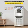 Commercial Ice Cream Machine with Two 12L Hoppers Soft Serve Machine with 3 Flavors Commercial Ice Cream Maker 2500W Compressor Soft Ice Cream Machine with LCD Panel for Restaurants Snack Bar