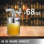 Beer Mini Keg 68 Oz, Mini Keg Growler w/Tap Faucet, Pressurized Growler 304 Stainless Steel, Pressurized Beer Growler with Co2 Pressure Regulator, Beer Dispenser Portable Carbonated Growler