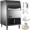 110V Commercial Flake Ice Machine 132LBS/24H, Snowflake Maker with 66LBS Ice Storage, Stainless Steel Construction, Quiet Operation, Auto Clean, Air Cooling, Professional Refrigeration Equipment