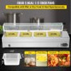 Commercial Food Warmer, 4 x 1/2 Pans, 44 Qt Electric Bain Marie with 6" Deep Pans, Stainless Steel Steam Table with Tempered Glass Shield, 1500W Countertop Buffet Warmer with Lids & Ladles, 110V