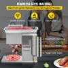 Commercial Meat Cutter Machine 1100 LB/H 3mm Stainless Steel with Pulley 600W Electric Food Cutting Slicer for Kitchen Restaurant Supermarket Market