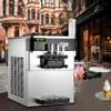 2200W Commercial Ice Cream Machine 20 To 28L or 5.3 To 7.4Galper Hour Soft Serve Ice Cream Maker with LED Display Auto Shut Off Timer 3 Flavors Perfect for Restaurants Snack bar Supermarkets