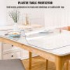 96 x 46 Inch Clear Table Cover Protector, 2mm Thick Clear Desk Protector Table Pads, Plastic Tablecloth Table Protector for Dining Room Table