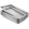 Hotel Pans Full Size 2.5 Inch Deep, Steam Table Pan 6 Pack , 22 Gauge/0.8mm Thick Stainless Steel Hotel Pan Anti Jam Steam Table Pan
