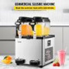 Commercial Slushy Machine, 6 L x 2 Tanks 50 Cups, 700W 110V, Stainless Steel Margarita Smoothie Frozen Drink Maker, Perfect for Supermarkets Cafes Restaurants Bars and Home Use, Silver
