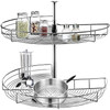 Kidney Chrome Lazy Susan, 24-inch Diameter, 360Ã¸ Rotating 2-Shelf Carbon Steel Blind Corner Cabinet Organizer with 66 lbs Total Load Capacity & Adjustable Height, Perfect for Kitchen Storage