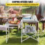 Foldable Camping Kitchen Portable Outdoor Kitchen 47"w/ Carry Bag Aluminum