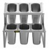 Expandable Spice Rack, 13.8"-23.6" Adjustable, 2-Tier Stainless Steel Organizer Shelf with 6 1/9 Pans 6 Ladles, Countertop Inclined Holder for Sauce Ingredients Fruits, for Kitchen Pantry Use