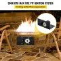 Fire Pit Gas Burner Spark Ignition Kit, 300K BTU Fire Pit Ignition System, Stainless Steel Fire Pit Igniter, with 1/2'' Key Valve with Key and Leads & Ground Wire Black Retractable