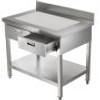 Stainless Steel Work Table 24 x 42 in Commercial Food Prep Worktable with 2 Drawers, Undershelf and Backsplash, 992 lbs Load Stainless Steel Kitchen Island for Restaurant, Home and Hotel