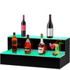 Lighted Liquor Bottle Display Shelf, 16-inch LED Bar Shelves for Liquor, 2-Step Lighted Liquor Bottle Shelf for Home/Commercial Bar, Acrylic Lighted Bottle Display with Remote & App Control