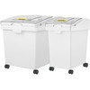 Ingredient Bin, 10.5+6.6 Gallons, Rice Storage Container on Wheels, Pantry Airtight Pet Food Storage with Flip Lid Scoops, Double Flour Bins for Livestock,