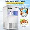 110V Commercial Snowflake Ice Maker 220LBS/24H, ETL Approved Food Grade Stainless Steel Flake Ice Machine Freestanding Flake Ice Maker for Seafood Restaurant, Water Filter and Spoon Included