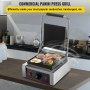 Commercial Sandwich Panini Press Grill,110V 1800W Up Grooved and Down Flat Plates Electric Sandwich Maker, Temperature Control 122Ã¸F-572Ã¸F for Hamburgers Steaks Bacons