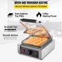 Commercial Sandwich Panini Press Grill,110V 1800W Up Grooved and Down Flat Plates Electric Sandwich Maker, Temperature Control 122Ã¸F-572Ã¸F for Hamburgers Steaks Bacons