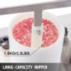 Burger Commercial Buger Press 55mm/2.15inch and 130mm/5inch, Manual Meat Maker PE Material with Tabletop Fixed Design Forming Processor Machine with 2 Sets of Patties Model, 5inch, White
