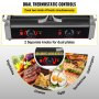 Commercial Sandwich Panini Press Grill, 2X1800W Double Flat Plates Electric Stainless Steel Sandwich Maker, Temperature Control 122Ã¸F-572Ã¸F Non Stick Surface for Hamburgers Steaks Bacons.