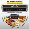 Commercial Sandwich Panini Press Grill, 2X1800W Double Flat Plates Electric Stainless Steel Sandwich Maker, Temperature Control 122øF-572øF Non Stick Surface for Hamburgers Steaks Bacons.