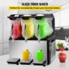 110V Slushy Machine 30L Triple Bowl Margarita Frozen Drink Maker 800W Automatic Clean Day and Night Modes for Supermarkets Cafes Restaurants Snack Bars Commercial Use