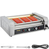 Hot Dog Roller, 18 Hot Dog Capacity 7 Rollers, 1050W Stainless Steel Cook Warmer Machine with Dual Temp Control, LED Light and Detachable Drip Tray,