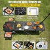 Outdoor Mobile Kitchen, Portable Multifunctional Camp Box with Wheels All in One Integrated Cooking Station with Windproof Stove, Folding Tables Storage Organizer, Black