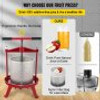 Fruit Wine Press, 1.3Gal/5L, Cast Iron Manual Grape Presser for Wine Making, Cider Tincture Vegetables Honey Olive Oil Press with Stainless Steel Hollow Basket T-Handle 0.1" Thick Plate 3 Feet